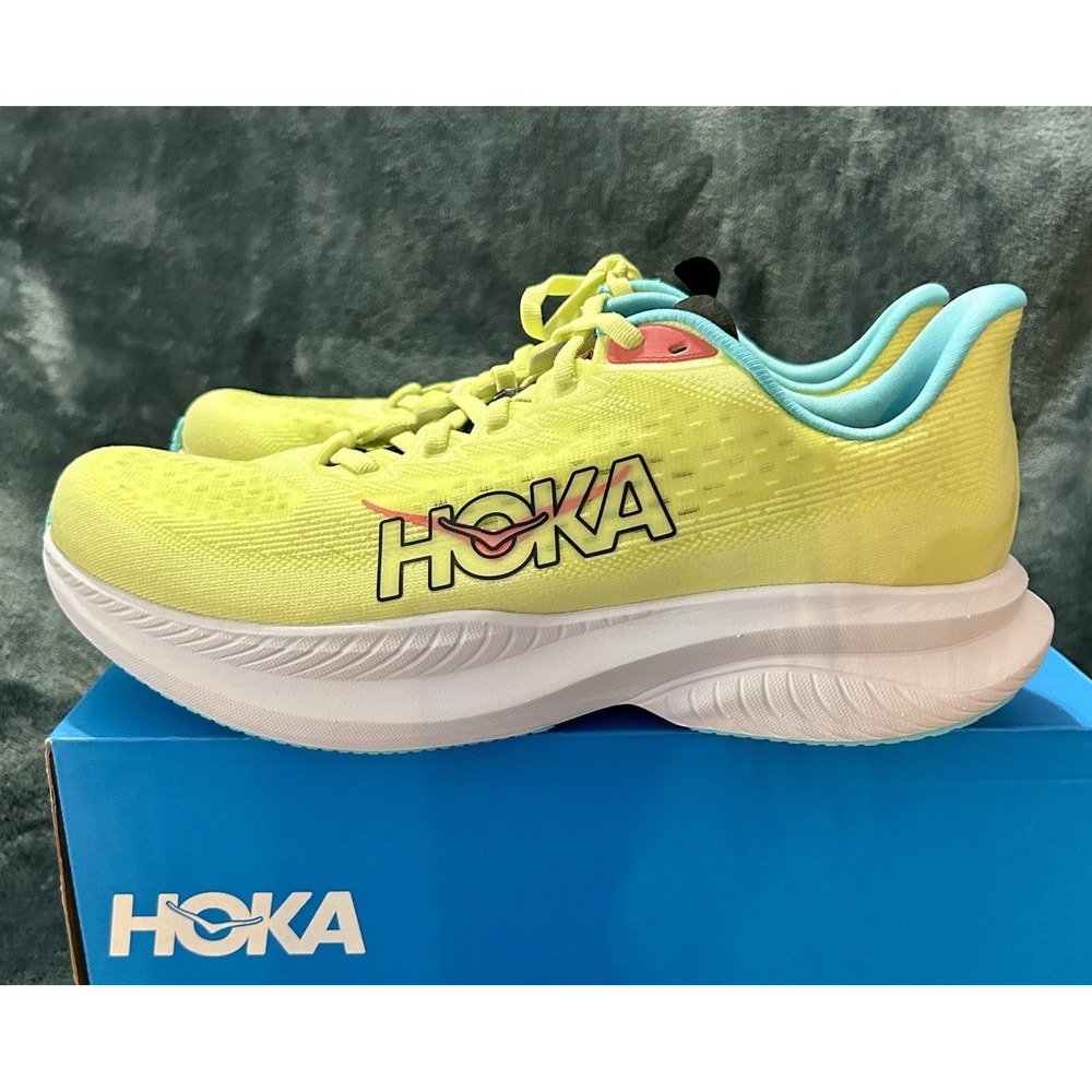 Hoka One One HOKA Mach 6 Yuzu Cielo Yellow Blue Shoes Men's Size 8.5D